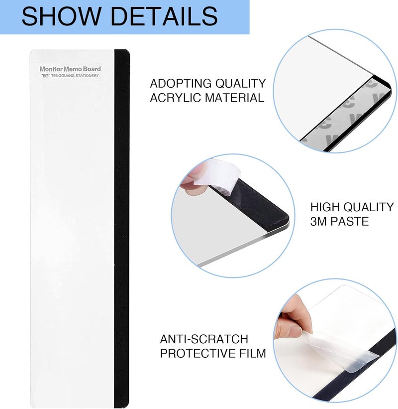 taakcc Monitor Memo Board - Multifunction Computer Transparent Side Panel Creative Desktop Easy to Use Suitable for Home Office Left and Right (2pcs) - Image 4